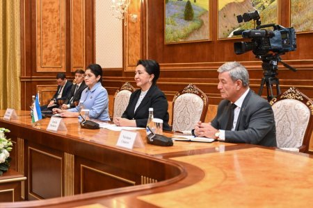 Milli Məclisin sədri Sahibə Qafarova Özbəkistan Ali Məclisi Senatının sədri ilə görüşüb
