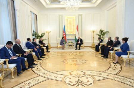 Milli Məclisin sədri Sahibə Qafarova Tacikistan Ali Məclisi Nümayəndələr Palatasının sədri ilə görüşüb