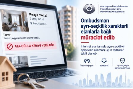 Ombudsman ayrı-seçkilik xarakterli elanlarla bağlı müraciət edib
