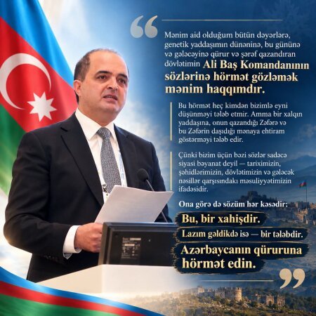 Bizi keçdiyimiz yolla, yaşadığımız tarixlə və daşıdığımız yaddaşla anlamağa çalışın!